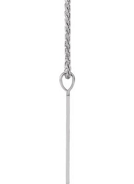 14K White Gold Engravable Geometric Pendant
