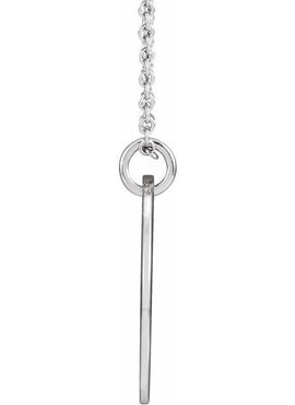 14K White Gold Pierced Cross Disc Pendant