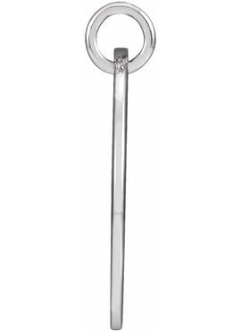 14K White Gold Pierced Cross Disc Pendant