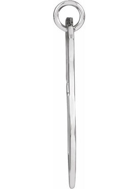 14K White Gold 20.7x15.4 mm Pierced Cross Shield Pendant