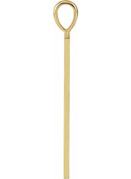 14K White Gold Engravable Geometric Pendant