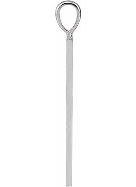 14K White Gold Engravable Geometric Pendant