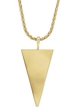 14K White Gold Engravable Geometric Pendant