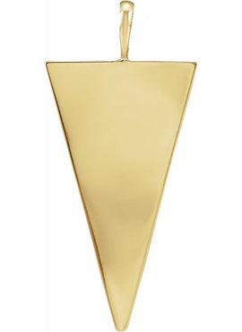14K White Gold Engravable Geometric Pendant