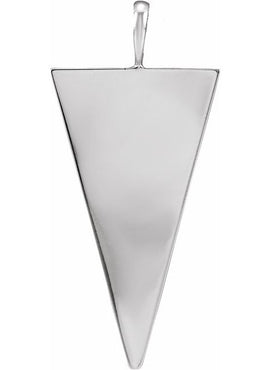 14K White Gold Engravable Geometric Pendant