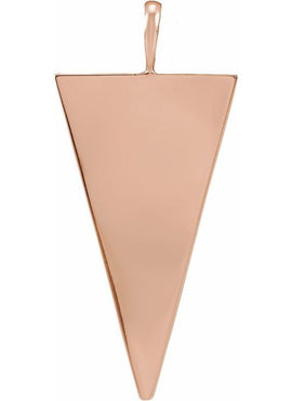 14K White Gold Engravable Geometric Pendant