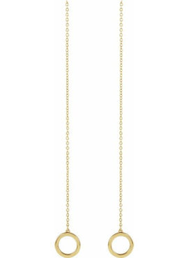 14K Yellow Gold Geometric Chain Earrings