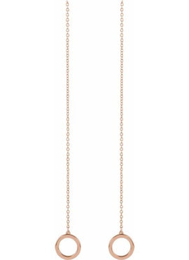 14K Yellow Gold Geometric Chain Earrings