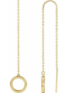 14K Yellow Gold Geometric Chain Earrings