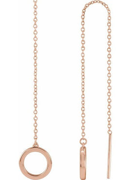 14K Yellow Gold Geometric Chain Earrings