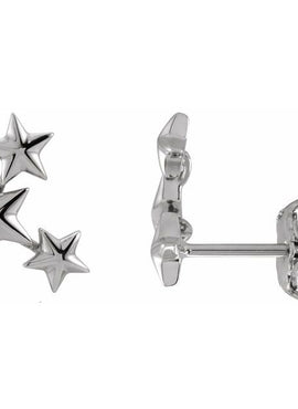 14K Yellow Gold Star Ear Climbers