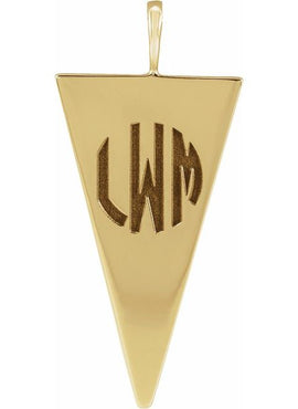 14K White Gold Engravable Geometric Pendant