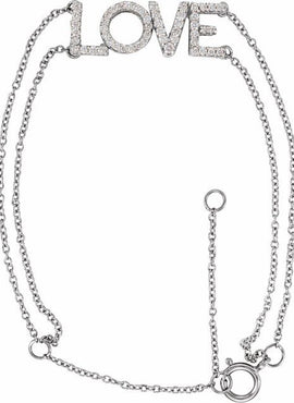 14K Yellow Gold 1/4 CTW Natural Diamond Love 5-7