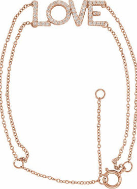 14K Yellow Gold 1/4 CTW Natural Diamond Love 5-7