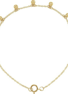14K Yellow Gold Beaded 5-Station 7