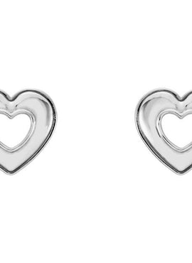 14K Rose Gold Heart Earrings