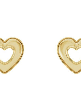 14K Rose Gold Heart Earrings