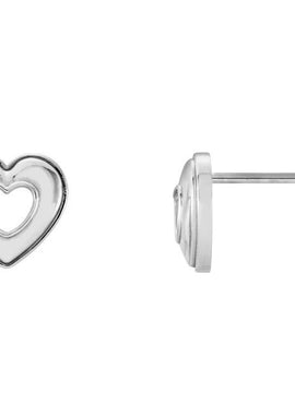 14K Rose Gold Heart Earrings