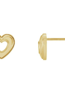 14K Rose Gold Heart Earrings