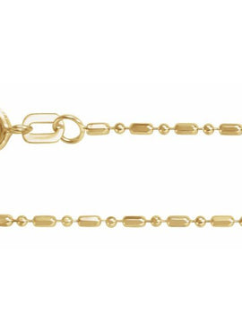 14K Yellow Gold 1.15 mm Hollow Diamond-Cut Bead 7