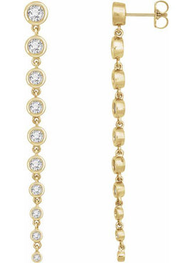 14K Yellow Gold 1 3/4 CTW Lab-Grown Diamond Earrings