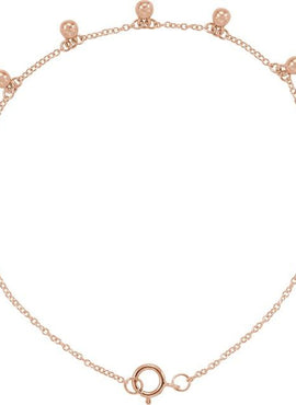 14K Yellow Gold Beaded 5-Station 7