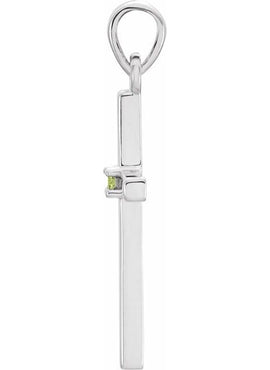 14K White Gold .01 CT Natural Diamond Cross Pendant