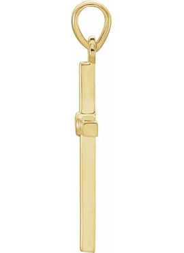 14K White Gold .01 CT Natural Diamond Cross Pendant