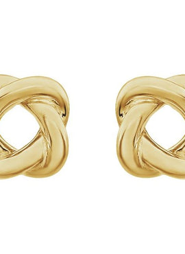 14K Yellow Gold 7x7 mm Knot Earrings