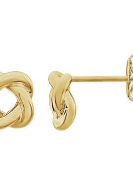 14K Yellow Gold 7x7 mm Knot Earrings