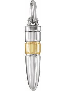 Sterling Silver 14K Yellow Gold-Plated Bullet Ash Holder 18