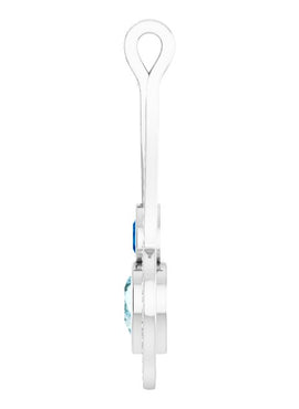 14K White Gold Natural Sky Blue Topaz, Natural Blue Sapphire & 1/2 CTW Natural Diamond Pendant