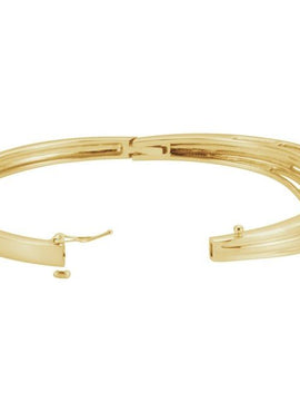 14K Yellow Gold Hinged Bangle 6 1/2