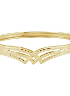 14K Yellow Gold Hinged Bangle 6 1/2