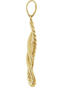 14K Yellow Gold Rope Pendant