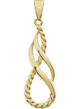 14K Yellow Gold Rope Pendant