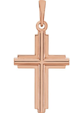 14K Rose Gold Cross Pendant