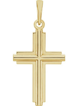 14K Rose Gold Cross Pendant