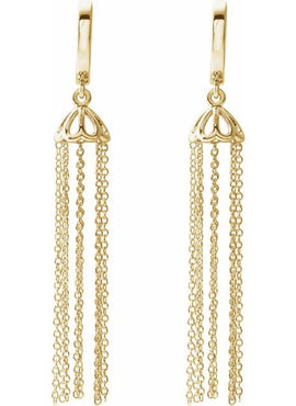 14K Yellow Gold 53.2 mm Hinged Hoop Chain Earrings