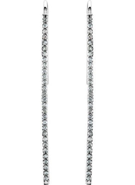 Platinum 1/4 CTW Natural Diamond Vertical Bar Earrings