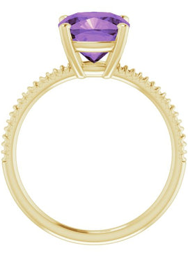 14K Yellow Gold Natural Sky Blue Topaz Ring