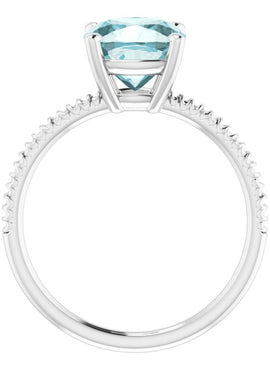 14K Yellow Gold Natural Sky Blue Topaz Ring