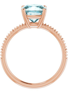14K Yellow Gold Natural Sky Blue Topaz Ring