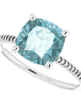 14K Yellow Gold Natural Sky Blue Topaz Ring