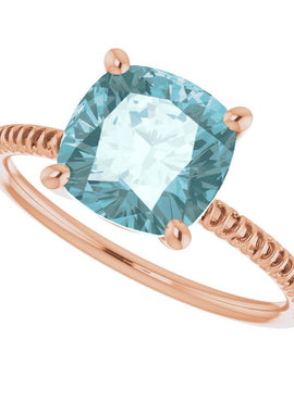 14K Yellow Gold Natural Sky Blue Topaz Ring