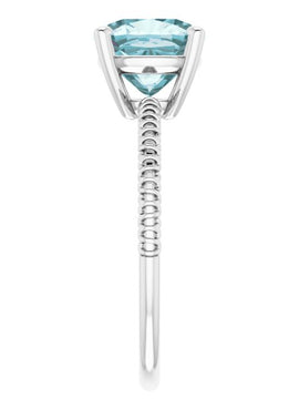 14K Yellow Gold Natural Sky Blue Topaz Ring