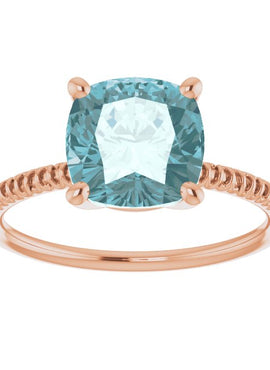 14K Yellow Gold Natural Sky Blue Topaz Ring