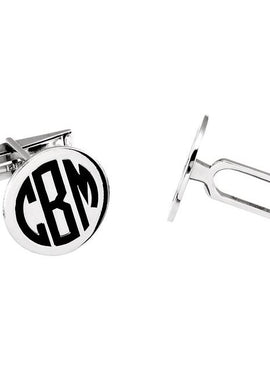 14K Yellow Gold Engravable Monogram Cuff Links