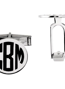 14K Yellow Gold Engravable Monogram Cuff Links