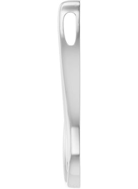 14K White Gold Freeform Pendant